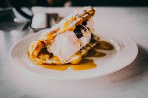 You can't go wrong with a Belgian waffle with ice cream!